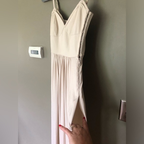 BCBGMAXAZRIA Kyra Bustier Maxi Formal Dress In Color Oatmeal Size XS - Picture 8 of 12